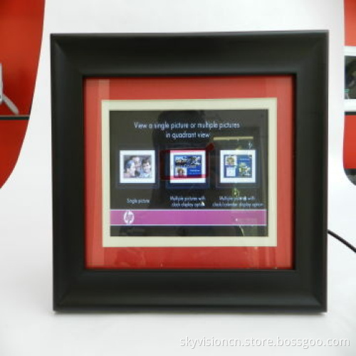 8-inch wooden digital photo frame with high resolution, auto copy/play HD video